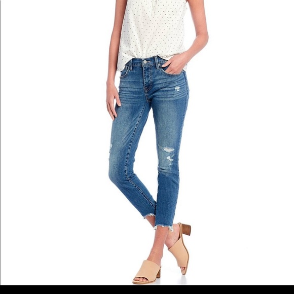 Lucky Brand Denim - Lucky brand Ava Distressed Mid Rise Skinny Crop Jeans size 4/27